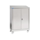 thumbnail of Scrivimpiedi armadiato in Acciaio Inox 304 a due ante su ruote con piastra zincata - L800xP400xH1150 mm