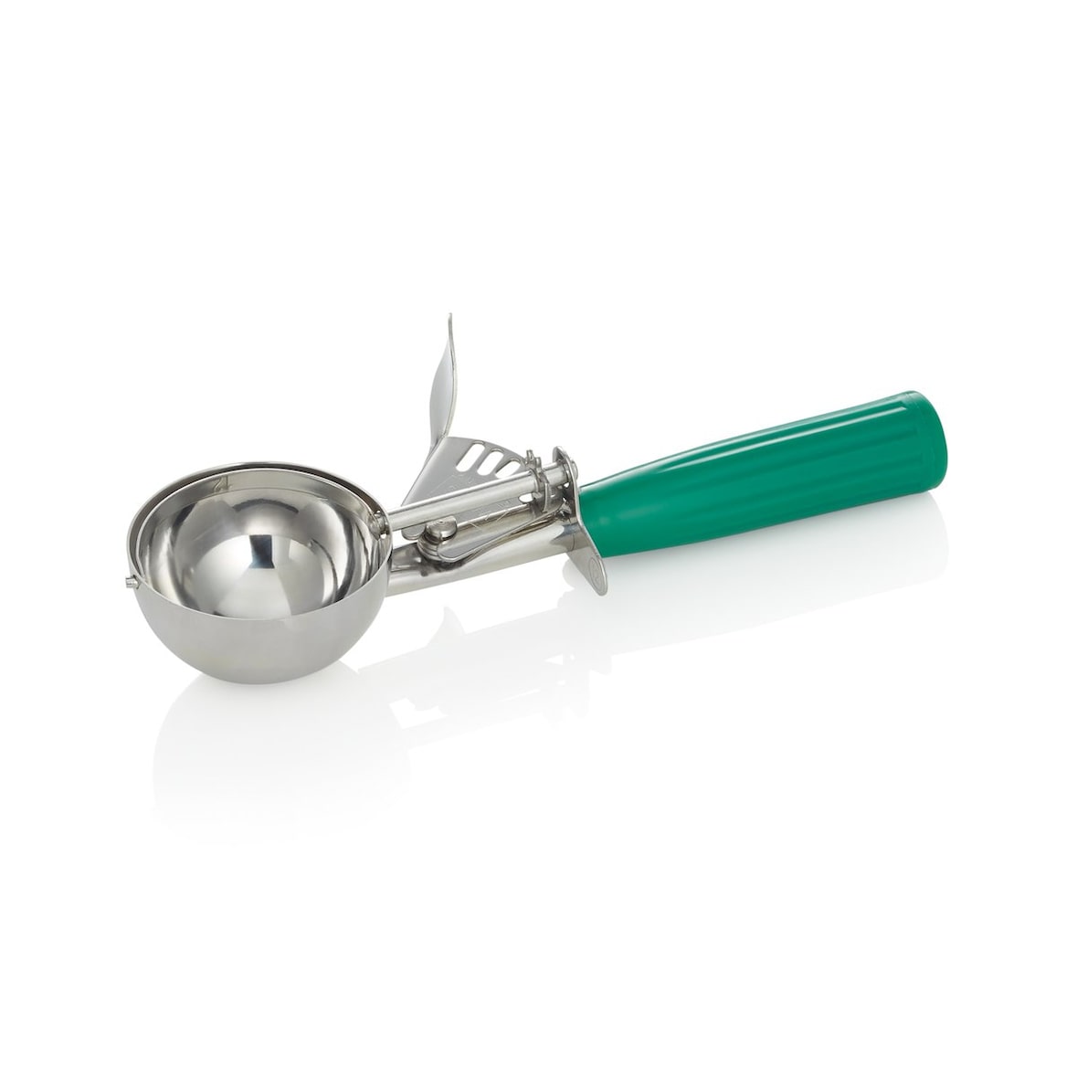 Portioneerder, 22 cm, Ø 6,5 cm, groen handvat, roestvrij staal 18/8/polypropyleen