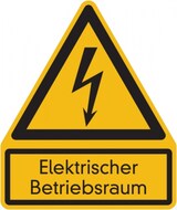 thumbnail of Warnschild, Kombischild, Elektrischer Betriebsraum - 200x237x1.5 mm Kunststoff