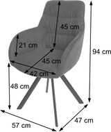 thumbnail of 6er-Set Esszimmerstuhl HWC-J69, Küchenstuhl Stuhl mit Armlehne, drehbar Auto-Position, Samt ~ creme-beige