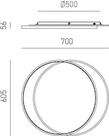 thumbnail of Christine P/S LED-Deckenleuchte, 65 W, 5368 lm, 3000 K, weißer, satinierter Aluminiumrahmen und Diffusor aus Opalmethacrylat – Gea Luce