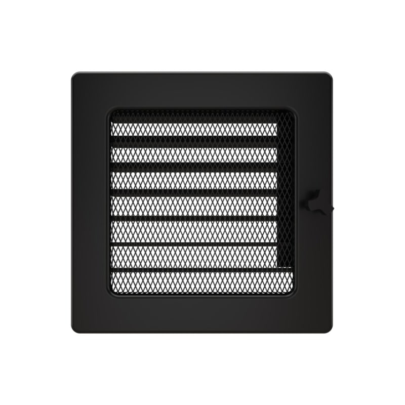Griglia di ventilazione per camino 17x17 nera con tapparelle avvolgibili