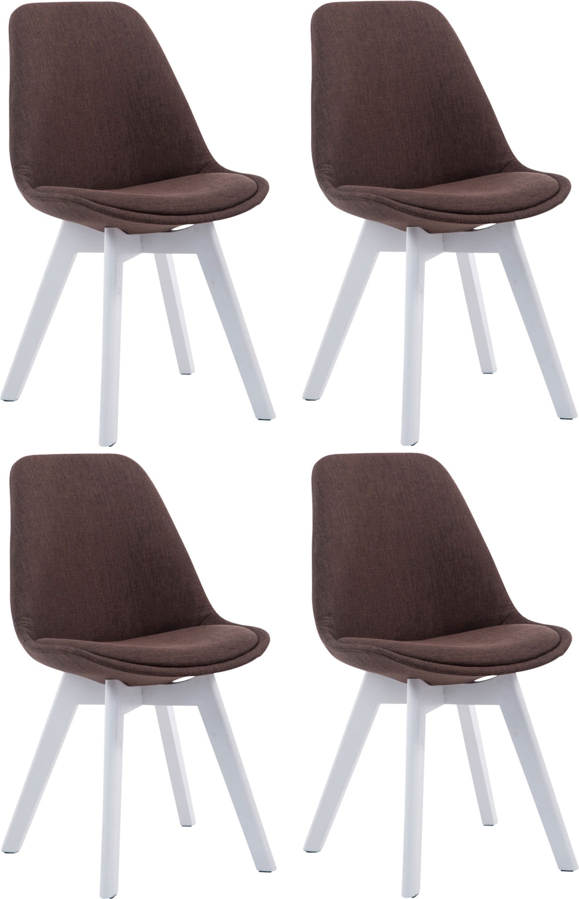 4er Set Besucherstühle Borneo V2 Stoff braun/weiß