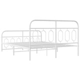 thumbnail of vidaXL Bedframe met hoofd- en voeteneinde metaal wit 150x200 cm