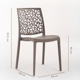 thumbnail of Lot de jardin avec table et 6 chaises, table rectangulaire avec structure en acier et chaises monobloc empilables en résine – Thomas+Anna/Taupe