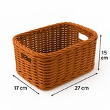 thumbnail of Rechthoekige gevlochten Mand Uit Kunststof Bruin - 27x17x15cm