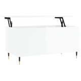thumbnail of Table basse Blanc brillant 90x44,5x45 cm Bois d'ingénierie Modèle Milan Premium