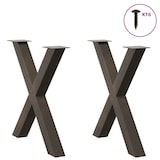 thumbnail of Pieds De Table à Manger En Forme De X, 2 Pièces, Acier Naturel, 70 X (72 73) Cm