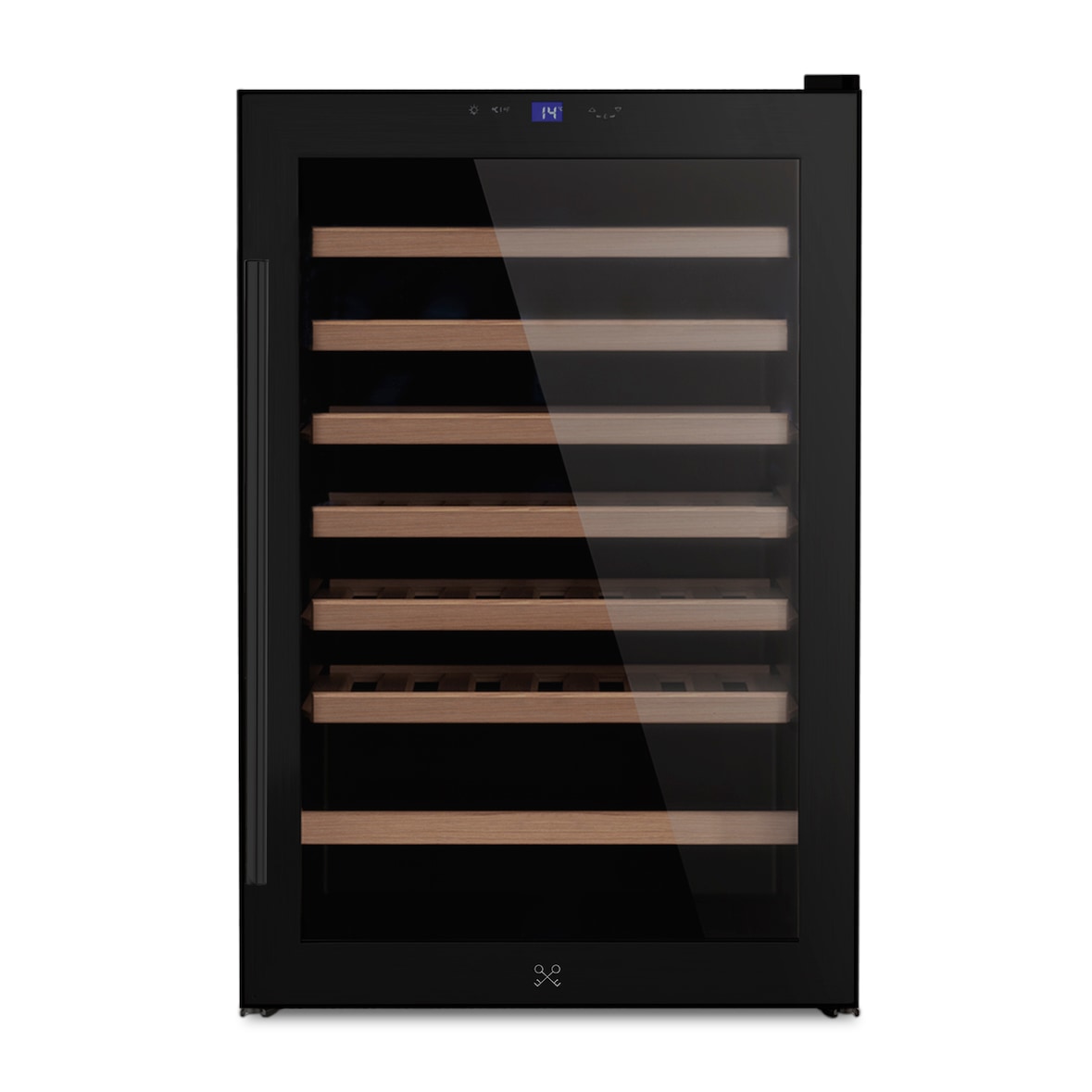 Les Petits Champs Wijnkoelkast voor 48 Flessen CAVCB48 Black Edition, 128L, 6 Houten Planken, Thermodynamische Koeling, LED, Anti-UV