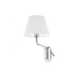 thumbnail of eterna links, chromen wandlamp met led-lezer en witte lampenkap, Faro Barcelona