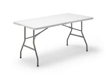 KG KITGARDEN - Mesa Dobrável Portátil Multifuncional, 152x70x74cm, Branco