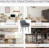 thumbnail of Esszimmerstuhl 2er Set Dark Gray 60x57x81 cm mit Leinenbezug Armlehnen gepolstert skandinavischer Stil Metallbeine rutschfest