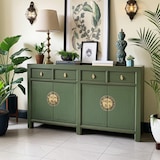 thumbnail of OPIUM OUTLET Mobili Comò Credenza Armadio Legno 150x40x85 cm, 31196 completamente assemblato, asiatico cinese orientale, oliv