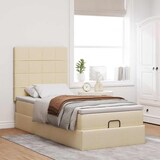 thumbnail of vidaXL Ottoman-Bett mit Matratze & LEDs Creme 90x190 cm Stoff