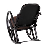 thumbnail of Cadeira de baloiço M41, poltrona giratória Poltrona TV, madeira maciça ~ aspeto nogueira, tecido/têxtil castanho escuro