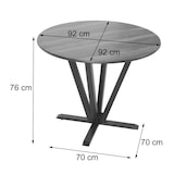 thumbnail of Bistrotisch HWC-M56, Tisch Esstisch, Massiv-Holz HPL Laminat Melamin Ø92cm, Beton-Optik, braunes Gestell
