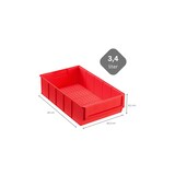 thumbnail of PROREGAL 5x Rote Industriebox 300 B | HxBxT 8,1x18,3x30cm | 3,4 Liter | Sichtlagerkasten, Sortimentskasten, Sortimentsbox, Kleinteilebox