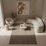 thumbnail of Teppich Wohnzimmer Boho Pflegeleicht Waschbar Schlafzimmer OEKO-TEX Beige 80x150 cm Fußbodenheizung geeignet – LAVAREDO von Kadima Design