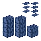 thumbnail of PROREGAL 10x VDA KLT Kleinladungsträger mit Verbundboden & Auflagedeckel | HxBxT 21,3x30x40cm | 16,2 Liter | KLT