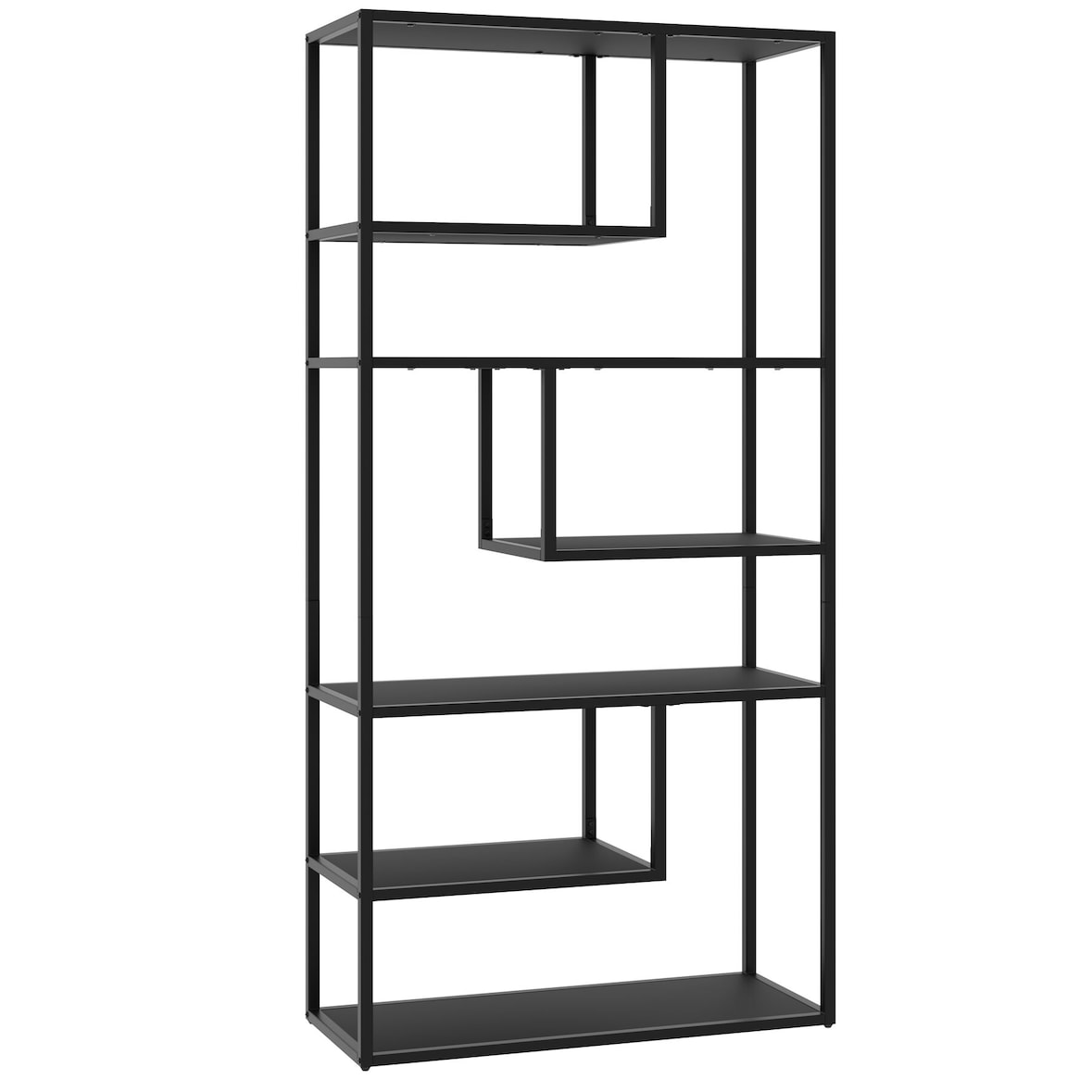 tectake Estantería de pie Venda con 6 compartimentos, estilo industrial, 85 x 35 x 188 cm  Negro