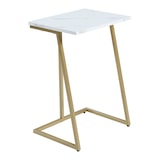 thumbnail of Helloshop26 - Conjunto de 2 mesas de centro encaixáveis em aço e aglomerado com efeito de mármore branco 03_0009704