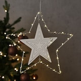 thumbnail of LED Stern 3D Dekohänger Metallstern Weihnachtsstern Timer D: 30cm silber