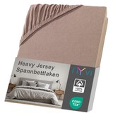 thumbnail of Spannbettlaken DreamScience Heavy Jersey  - Spannbetttuch, Formstabil, 160g/m², Rundum-Gummizug, Bügelfrei 140x200 - 160x200 + 15 cm Topper nougat
