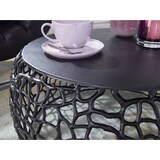 thumbnail of Couchtisch Metall Schwarz 66x66x30 cm Sofatisch Aluminium Rund, Design Wohnzimmertisch mit Ast-Struktur, Kleiner Kaffeetisch Modern, Beistelltisch
