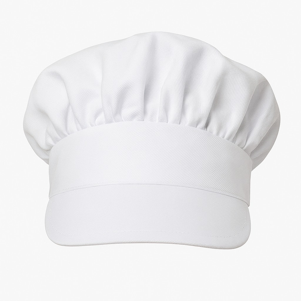 10x Schirmmütze Polycotton Weiß Ø62 cm waschbar Kochmütze Kochhut