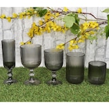 thumbnail of Agata 6x Weißweingläser grau 240ml Glas Relief Weißwein-Kelch Rotwein Wasser