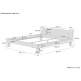 thumbnail of Großfamilienbett mit Überlänge 200x220 aus massiver Buche weiß Zubehör wählbar V-60.86-20-220W Rollrost und Matratze inkl.