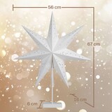 thumbnail of Casaria LED Weihnachtsstern mit Ständer Pailetten Beleuchtet 60 cm creme Papierstern Weihnachten Weihnachtsdeko Leuchtstern Dekostern Adventsstern
