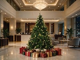 thumbnail of Tarrington House Albero di Natale illuminato, metallo/pvc, Ø 150 x 210 cm, con 300 luci LED, verde