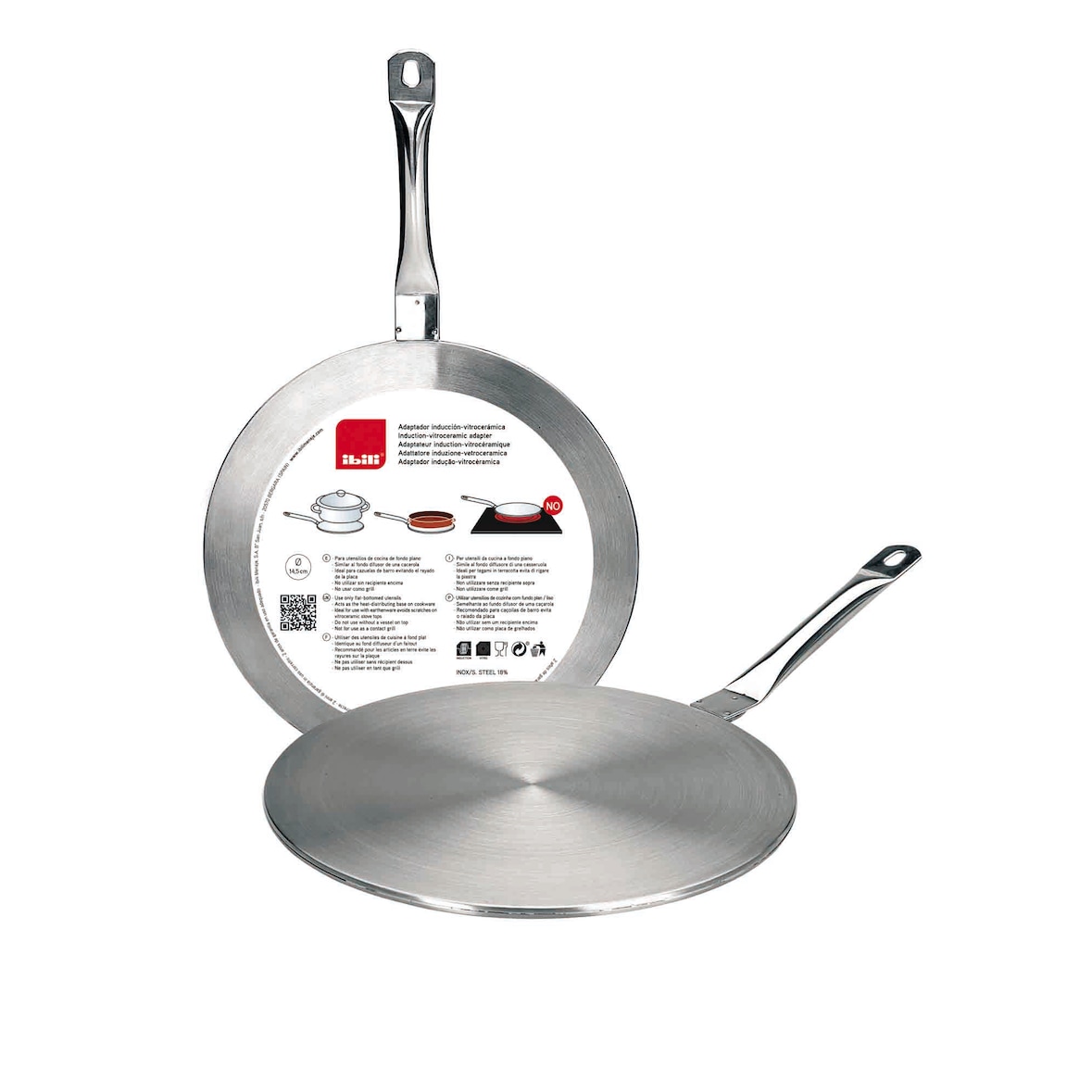 Ibili Adaptador induccion-vitroc 703724, Ø 24 cm, acero inoxidable