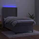 thumbnail of vidaXL Boxspringbett mit Matratze & LED Hellgrau 100x200 cm Samt