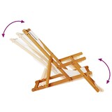 thumbnail of vidaXL Strandstuhl mit Armlehnen Klappbar Hellgrau Akazie Textilene