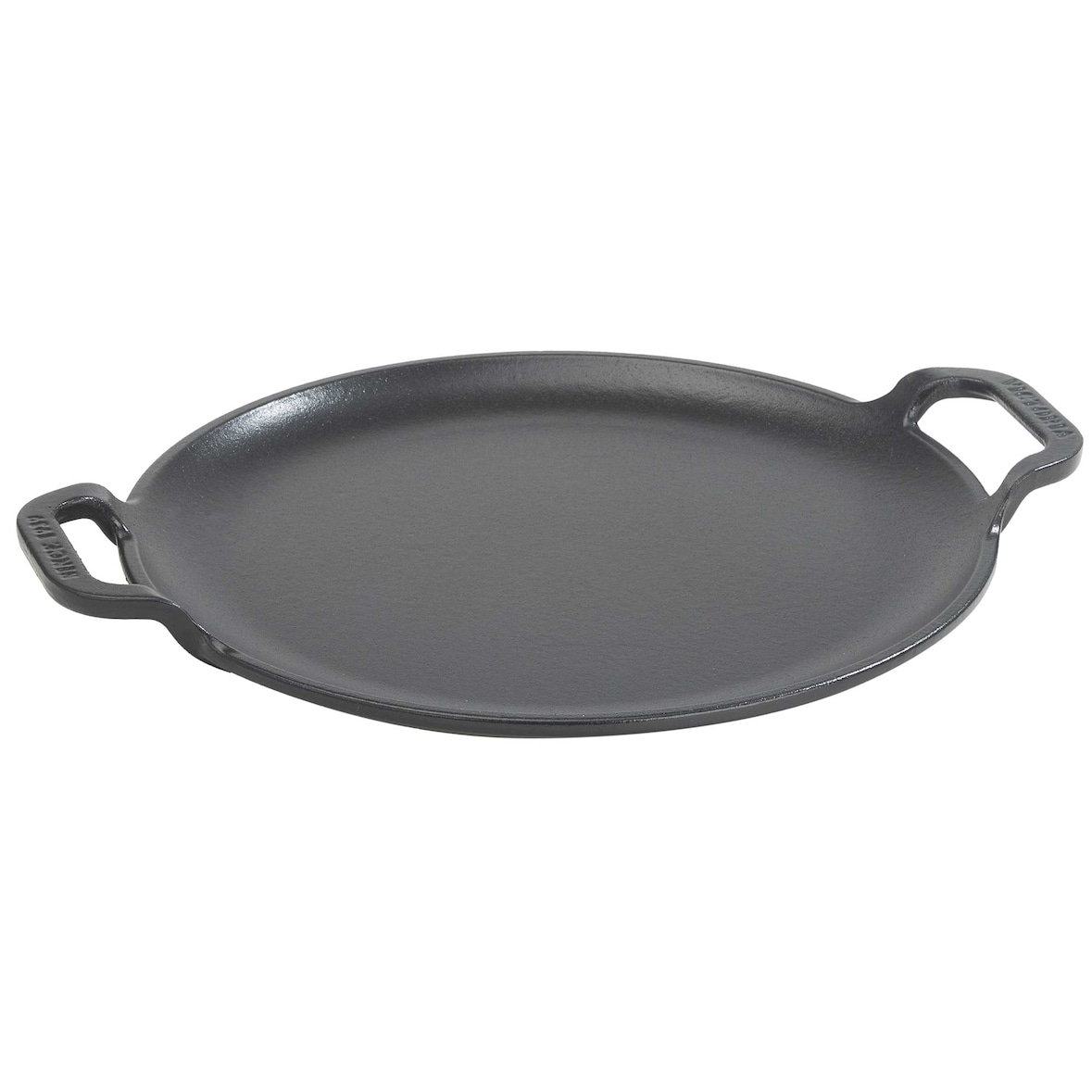 Victoria Plancha Cocina para Pizza Hierro Fundido Esmaltado Inducción Sartén 25cm Fuego, Barbacoa, Horno, VIC-38328, Negro