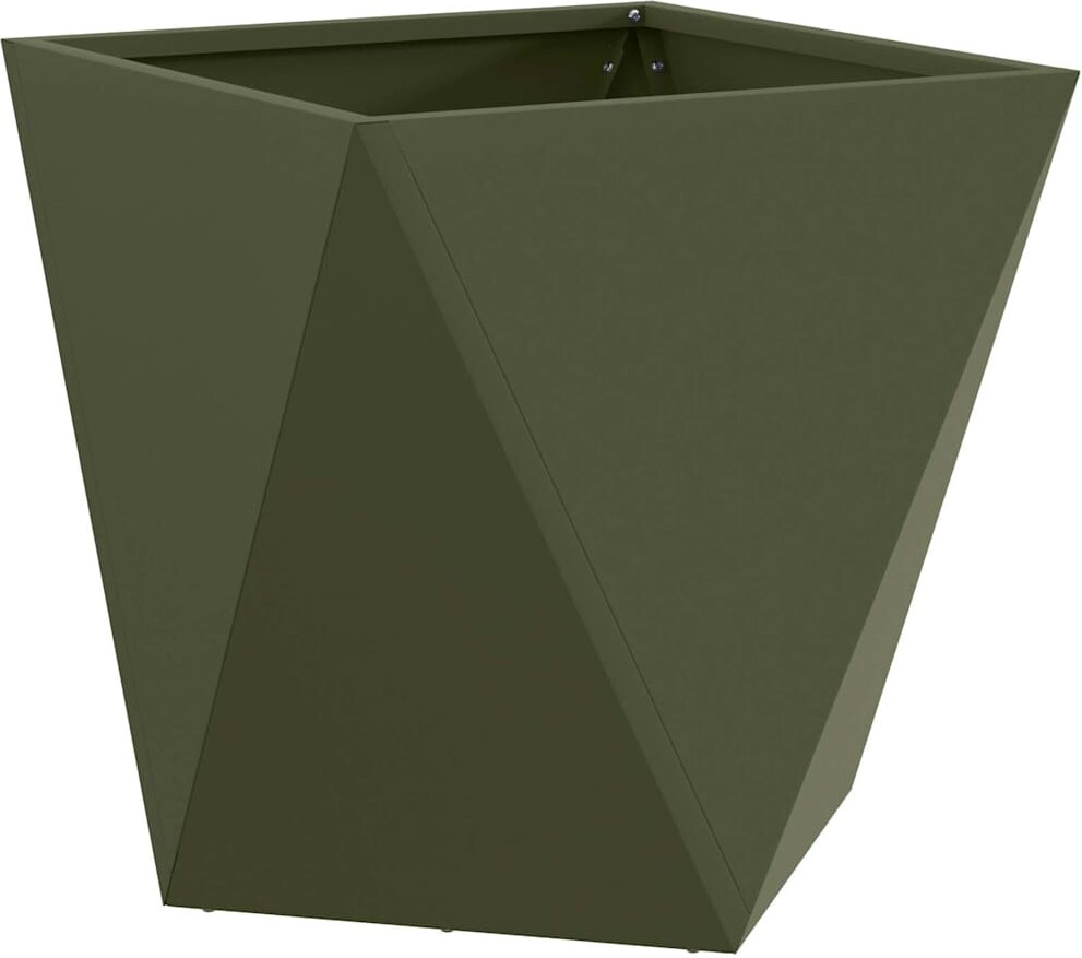 vidaXL Pflanzkübel Olive Grün 50 x 50 x 50 cm Stahl