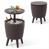 thumbnail of COSTWAY Tavolo refrigerante 38L, resistente esterni, tavolino per giardino e feste (Marrone)