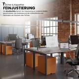 thumbnail of Bisley Cito höhenverstellbarer Schreibtisch 200x80 cm, Tischplatte in grau, Gestell in Weiß - PC Tisch für's Büro manuell höhenverstellbar,