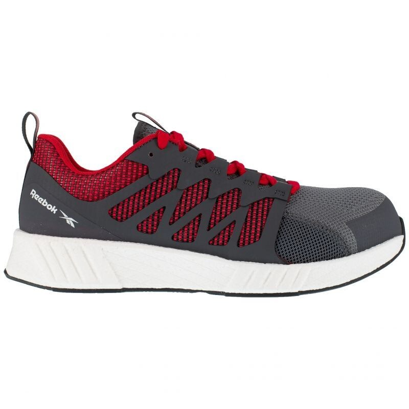 Reebok - Chaussures de sécurité basses grise et rouge en maille nylon embout composite S1P SRC ESD Gris / Rouge Taille 44