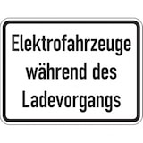 thumbnail of Schild Verkehrszeichen - Elektrofahrzeuge während d - 420x315x2 mm Aluminium 2 mm, RA1