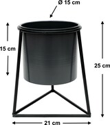 thumbnail of DanDiBo Blumenhocker mit Topf Metall Schwarz S 25 cm Blumenständer 96052 Blumensäule Modern Pflanzenständer Pflanzenhocker
