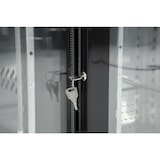 thumbnail of Expositor de bebidas de balcão, 2 portas deslizantes, chapa/alumínio/vidro, 87x146.2x146.2x51.3cm, 320W, refrigeração por ar, 350L, preto, Polar CS102