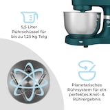 thumbnail of KLAMER Küchenmaschine Classic 1400 W – 5,5 L Rührschüssel aus Edelstahl, Knet-, Rühr- & Schneebesenaufsatz, Timer & LED-Display, stabile Saugnapffüße…