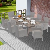 thumbnail of CASARIA® Polyrattan Gartentisch WPC 190x90x75cm creme