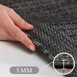 thumbnail of Carpetsale24 In- & Outdoor Teppich Wetterfest 80 x 150 cm Läufer Schwarz - Wasserfest, Flachgewebe, für Balkon, Garten, Terrasse und als Küchenläufer