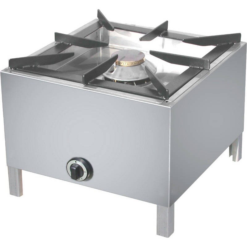 Piano cottura-Fornello gas da pavimento professionale, con 1 fuoco da 10 Kw, Amitek FG66