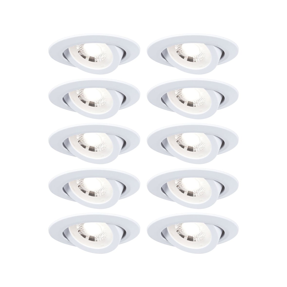 Paulmann LED Einbauleuchte 3-Step-Dim 10er-Set schwenkbar  rund 82mm 70°  10x4,8W 10x450lm 230V dimmbar 3000K Weiß 99995