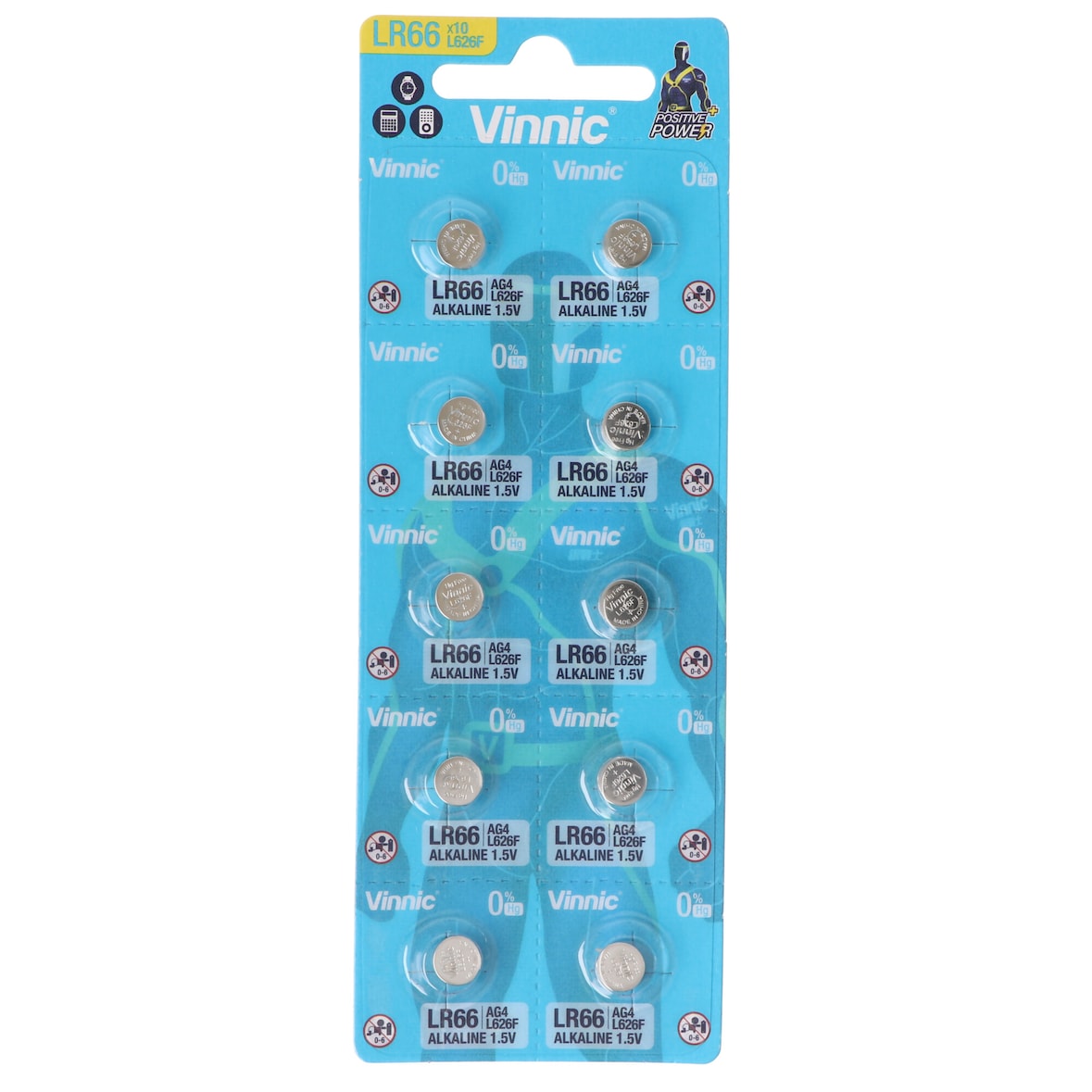 10er Set AG 4 Batterie, LR66, L626F, V376, V377 Knopfzelle LR626 Batterien, 1,5V typisch 18mAh